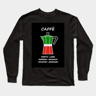 Breakfast morning black coffee Expresso Italy Vintage Long Sleeve T-Shirt